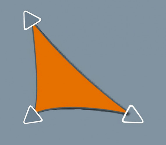 Voile d'ombrage Concave 4 x 4 x 5.6 - Perméable